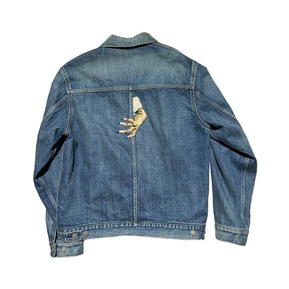 Undercover $1,995 hand beaded denim jacket ghost hand 23AW - Picture 3 of 7
